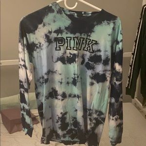 extra small blue tie dye PINK shirt